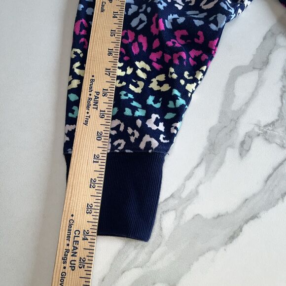 Cabana Crown & Ivy Tunic Sweatshirt XL Navy Blue Colorful All Over Leopard Print - Picture 7 of 10